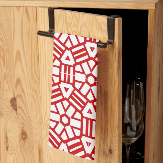 Serviette de cuisine - Hexagone et barres (Pliage en tiers)