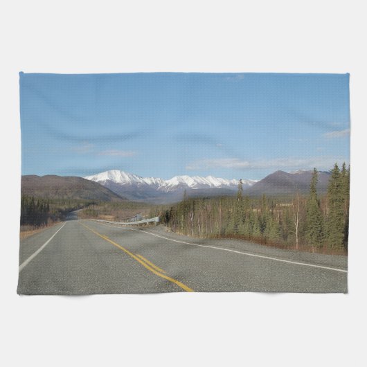 Serviette de cuisine Highway dans Alaska (Horizontal)