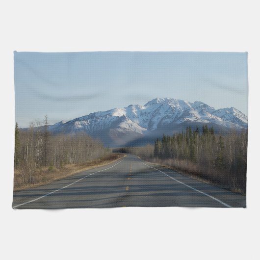 Serviette de cuisine Highway dans Alaska (Horizontal)