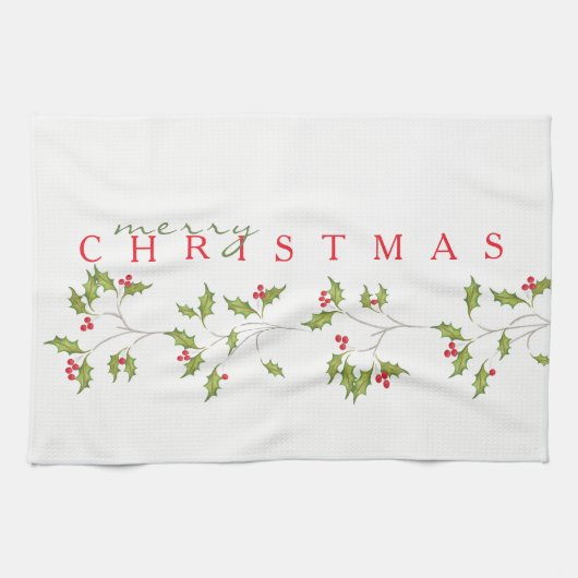 Serviette de cuisine Holiday Holly (Horizontal)