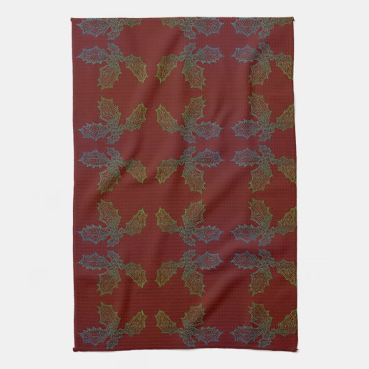 Serviette de cuisine Holly Allover Imprimer arrièr (Vertical)