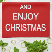 Serviette de cuisine humoristique de Noël (Plié)