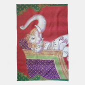 Serviette de cuisine indienne d'éléphant d'art (Vertical)