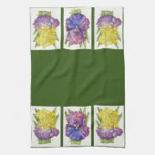 Serviette de cuisine - Iris pourpres - Aquarelle e (Vertical)