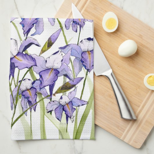 Serviette de cuisine Irises (Quart Plié)