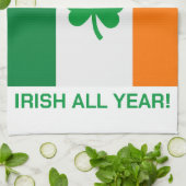 Serviette de cuisine "Irlandais toute l'année !" (Plié)