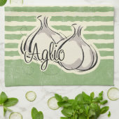Serviette de cuisine italienne d'ail (Plié)