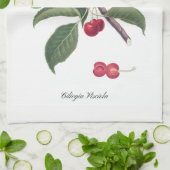 Serviette de cuisine italienne de cerises (Plié)