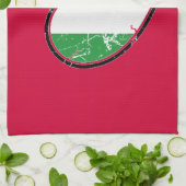 Serviette de cuisine italienne de coeur de drapeau (Plié)