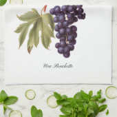 Serviette de cuisine italienne de raisins rouges (Plié)