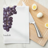 Serviette de cuisine italienne de raisins rouges (Quart Plié)