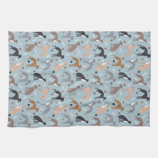 Serviette de cuisine italienne Gryhound Chig Bones (Horizontal)