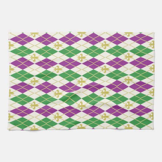 Serviette de cuisine Jacquard Mardi Gras (Horizontal)