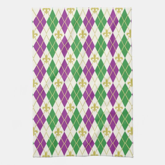 Serviette de cuisine Jacquard Mardi Gras (Vertical)