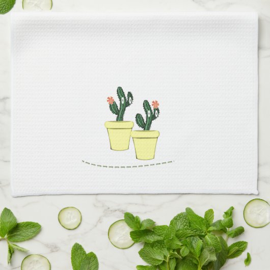Serviette de cuisine Jaune Cactus (Plié)