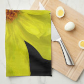 Serviette de cuisine jaune de dahlia (Quart Plié)