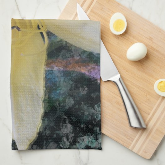 serviette de cuisine jaune de lis (Quart Plié)