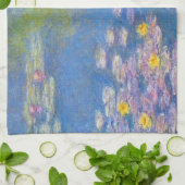 Serviette de cuisine jaune de nénuphars de Monet (Plié)