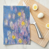 Serviette de cuisine jaune de nénuphars de Monet (Quart Plié)