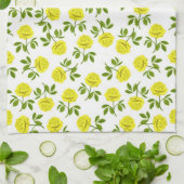 Serviette de cuisine jaune de roses de thé (Plié)