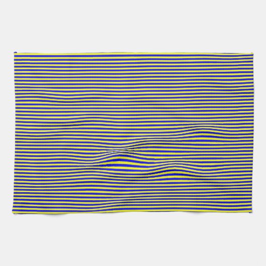 Serviette de cuisine - Jaune et Bleu - Grilles (Horizontal)