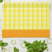 Serviette de cuisine jaune et orange frontière (Plié)