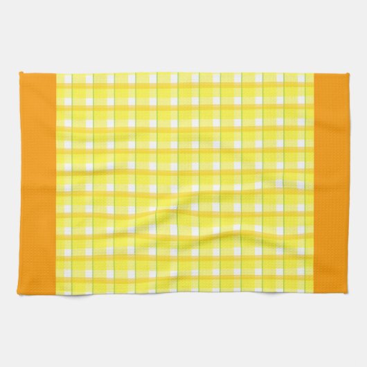 Serviette de cuisine jaune et orange frontière (Horizontal)
