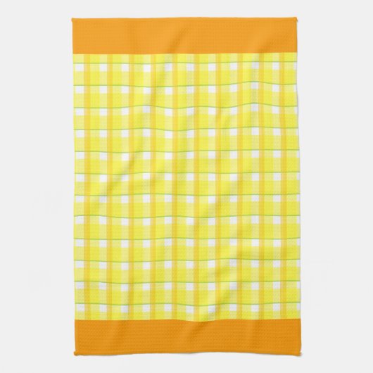 Serviette de cuisine jaune et orange frontière (Vertical)