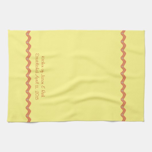 Serviette de cuisine jaune-orange de thé de (Horizontal)