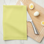 Serviette de cuisine jaune pastel solide (Quart Plié)