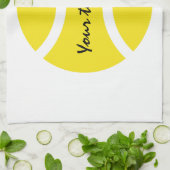 Serviette de cuisine jaune personnalisée de balle (Plié)