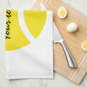 Serviette de cuisine jaune personnalisée de balle (Quart Plié)