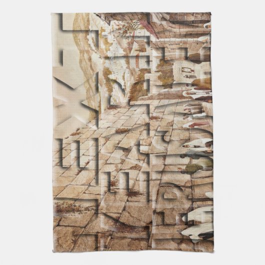 Serviette de cuisine "Jérusalem l'an prochain" (Vertical)