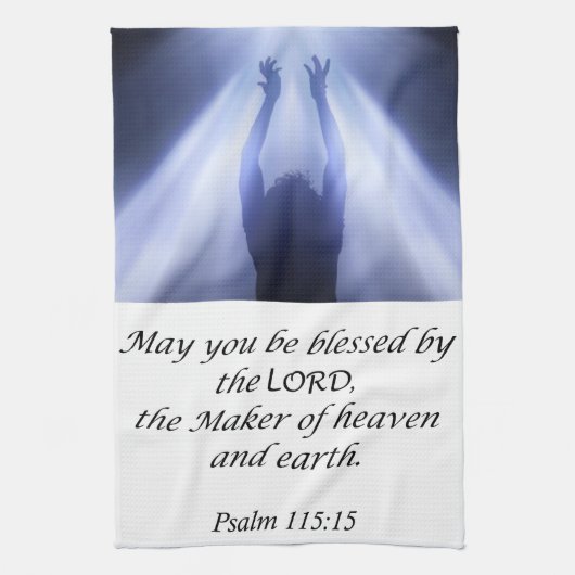 Serviette de cuisine Jésus Psaume 115:15 (Vertical)