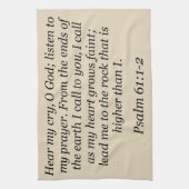 Serviette de cuisine Jésus Psaume 61:1-2 (Vertical)