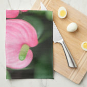 Serviette de cuisine - Jumeaux Anthurium Rose (Quart Plié)