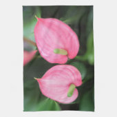 Serviette de cuisine - Jumeaux Anthurium Rose (Vertical)