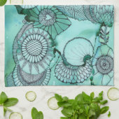 Serviette de cuisine juste Turquoise (Plié)