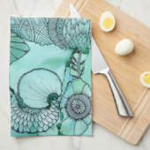 Serviette de cuisine juste Turquoise (Quart Plié)