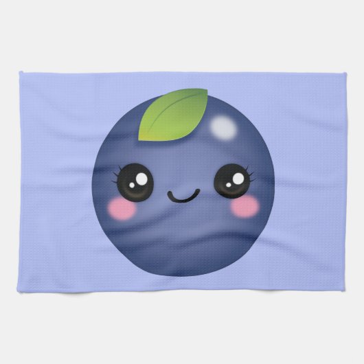 Serviette de cuisine Kawaii Blueberry (Horizontal)
