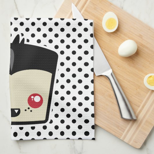 Serviette de cuisine Kawaii Dracula (Quart Plié)
