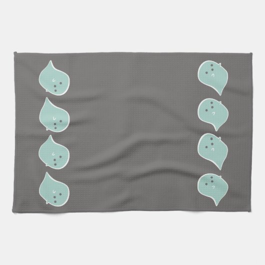 Serviette de cuisine Kawaii Ghost Halloween (Horizontal)