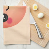 Serviette de cuisine Kawaii Peach (Quart Plié)