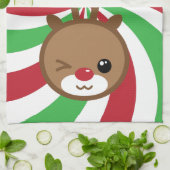 Serviette de cuisine Kawaii Reindeer (Plié)
