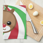 Serviette de cuisine Kawaii Reindeer (Quart Plié)