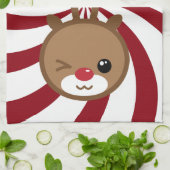 Serviette de cuisine Kawaii Reindeer (Plié)