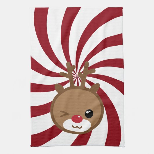 Serviette de cuisine Kawaii Reindeer (Vertical)