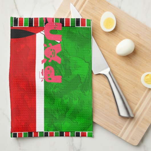 Serviette de cuisine kényane (Quart Plié)