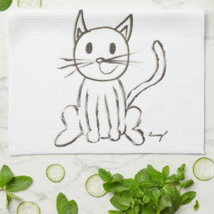 Serviette de cuisine Kitty Peint