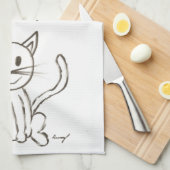 Serviette de cuisine Kitty Peint (Quart Plié)